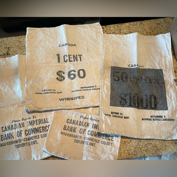 Vintage cloth money bags - Picture 1 of 6